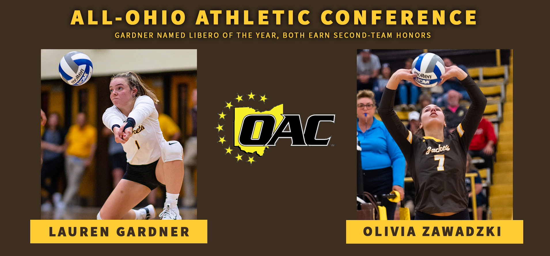 Lauren Gardner and Olivia Zawadzki named All-Ohio Athletic Conference Second Team