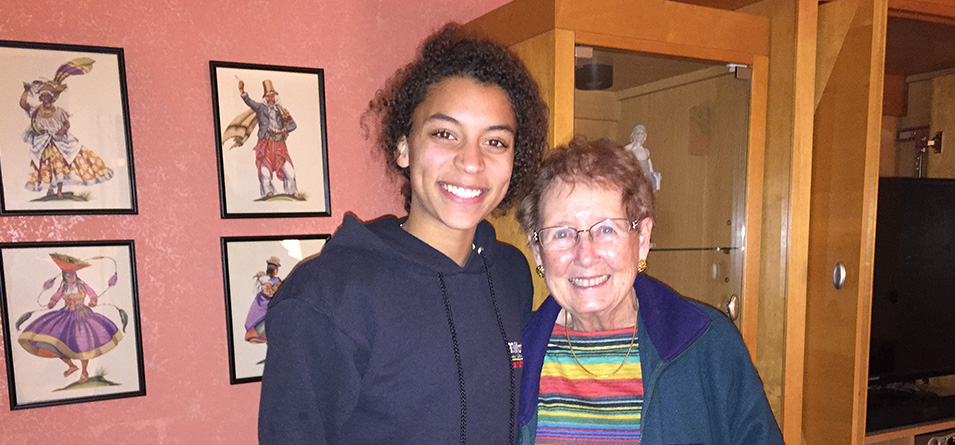 Junior distance runner Molina Otte and her grandmother