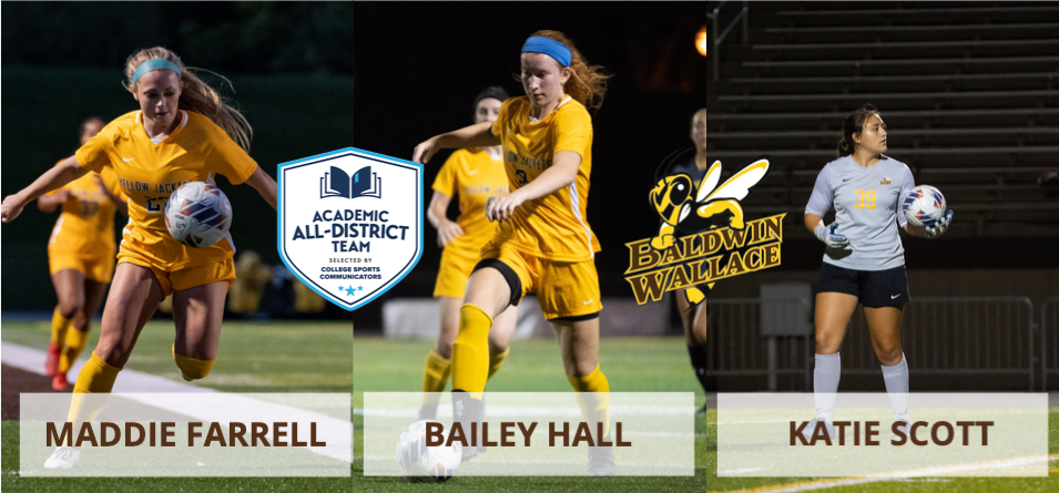 Three Women’s Soccer Student-Athletes Tabbed to College Sports Communicators Academic All-District Team