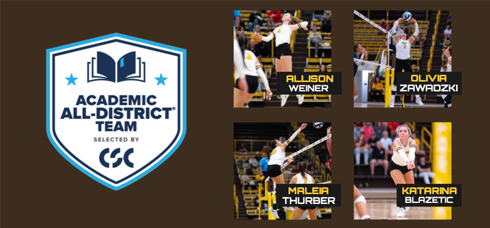 Four Women's Volleyball Student-Athletes Earn College Sports Communicators Academic All-District Honors